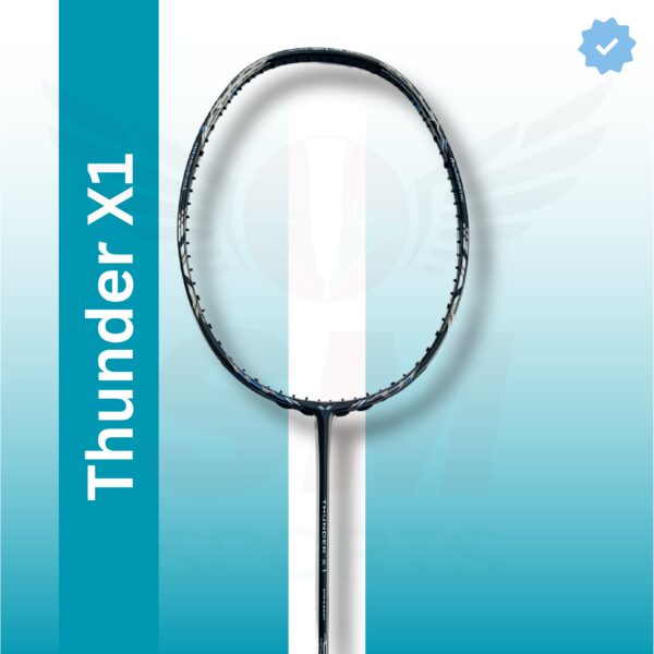 Aervo Thunder X1 (Unstrung) Blue Gray Badminton Racquet